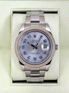 2017 Rolex Datejust II 41mm 116334 Stainless Steel Oyster Silver Numerical Dial