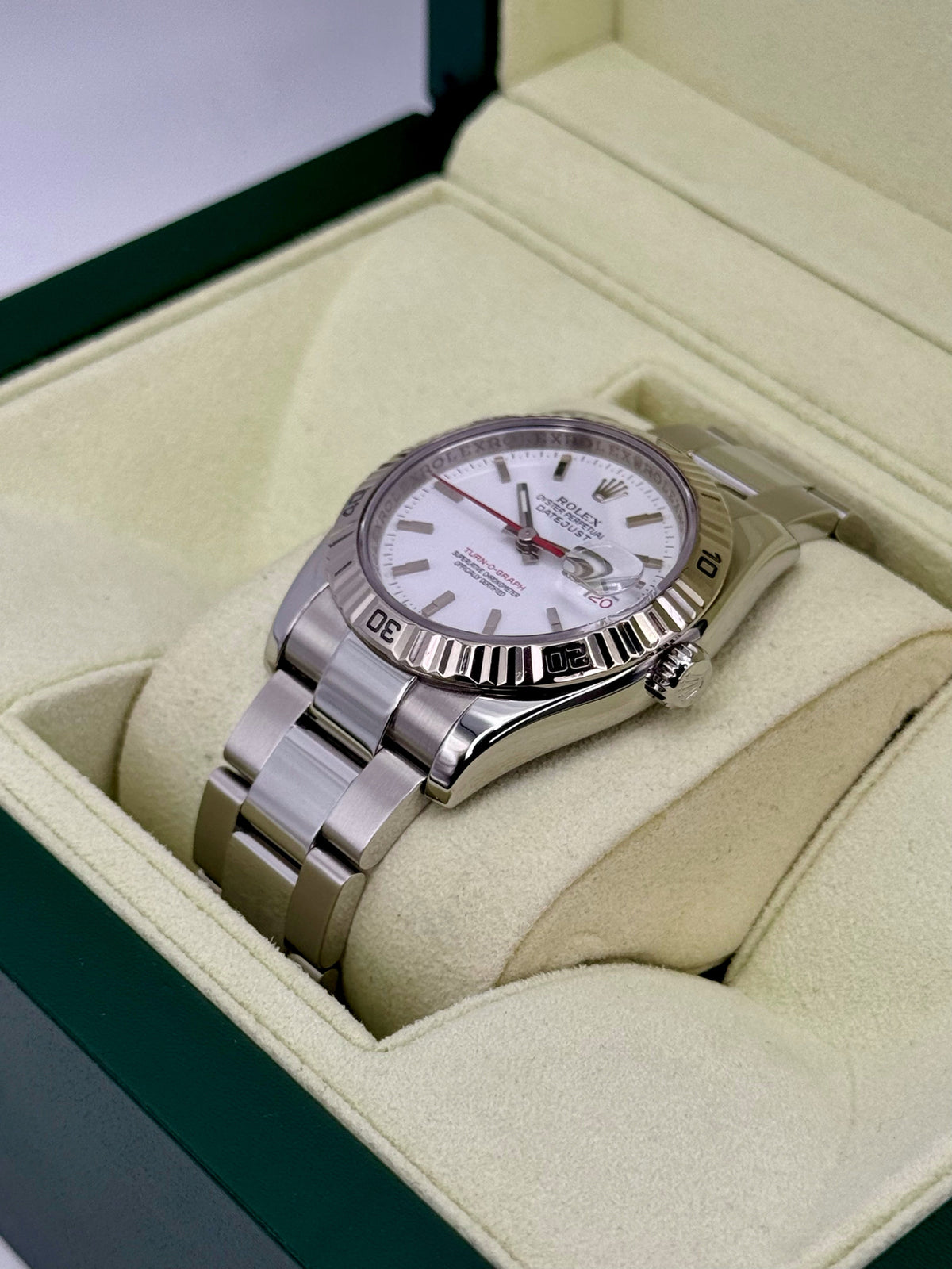 2005 Rolex Datejust Turn-O-Graph 36mm 116264 Oyster White Dial
