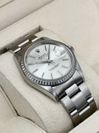 2004 Rolex Datejust 36mm 16220 Stainless Steel Oyster Silver Tapestry Dial (Collectors Set)