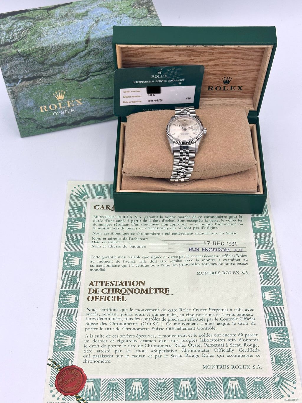 1991 Rolex Datejust 36mm 16234 Stainless Steel Jubilee Silver Dial