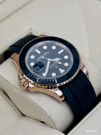 2019 Rolex Yacht-Master 40mm 116655 Rose Gold Oysterflex Black Dial