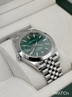 2023 Rolex Datejust 41mm 126300 Stainless Steel Jubilee Green Motif Dial