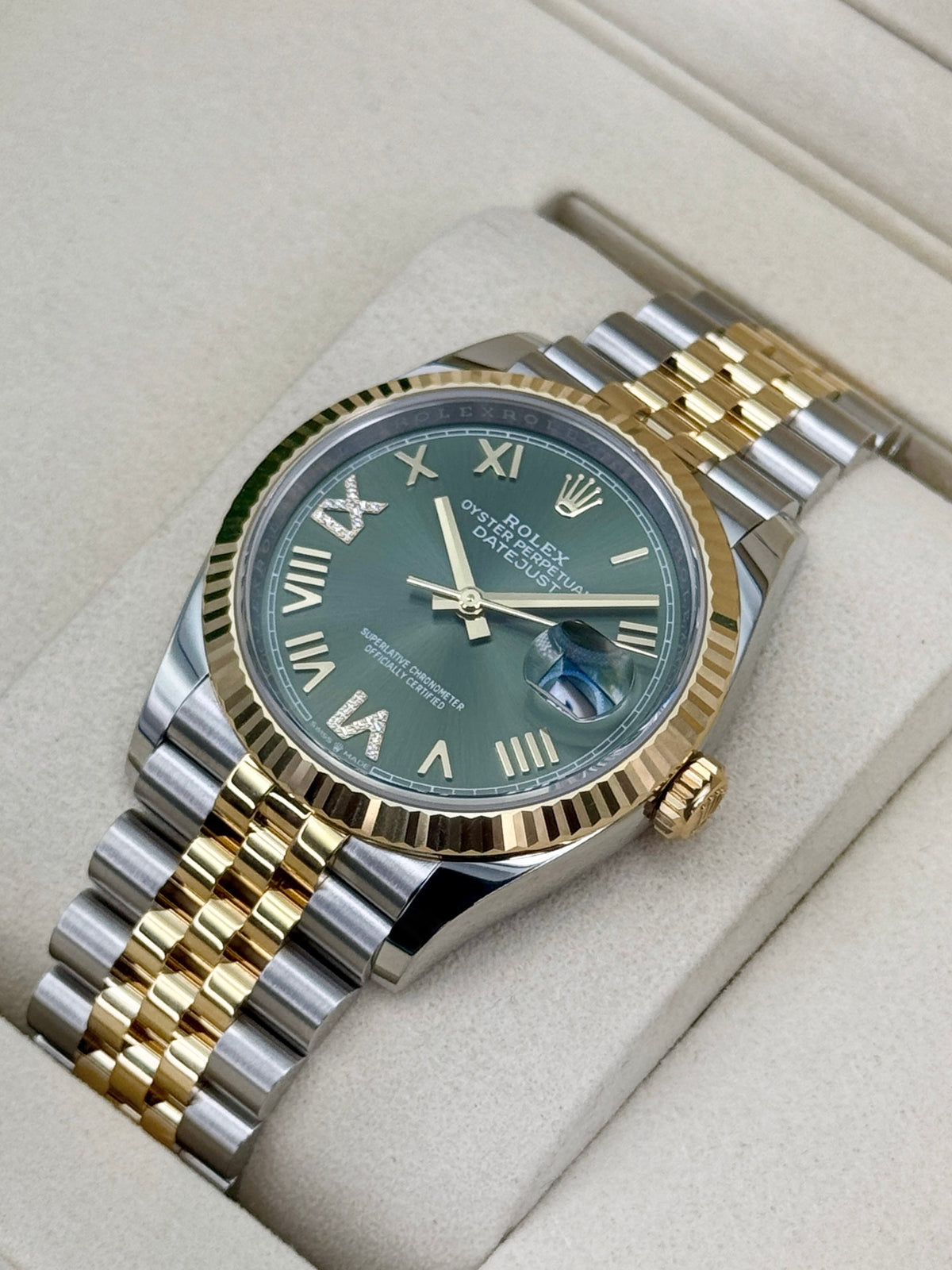 NEW 2026 Rolex Datejust 36mm 126233 Two-Tone Jubilee Green Diamond Dial