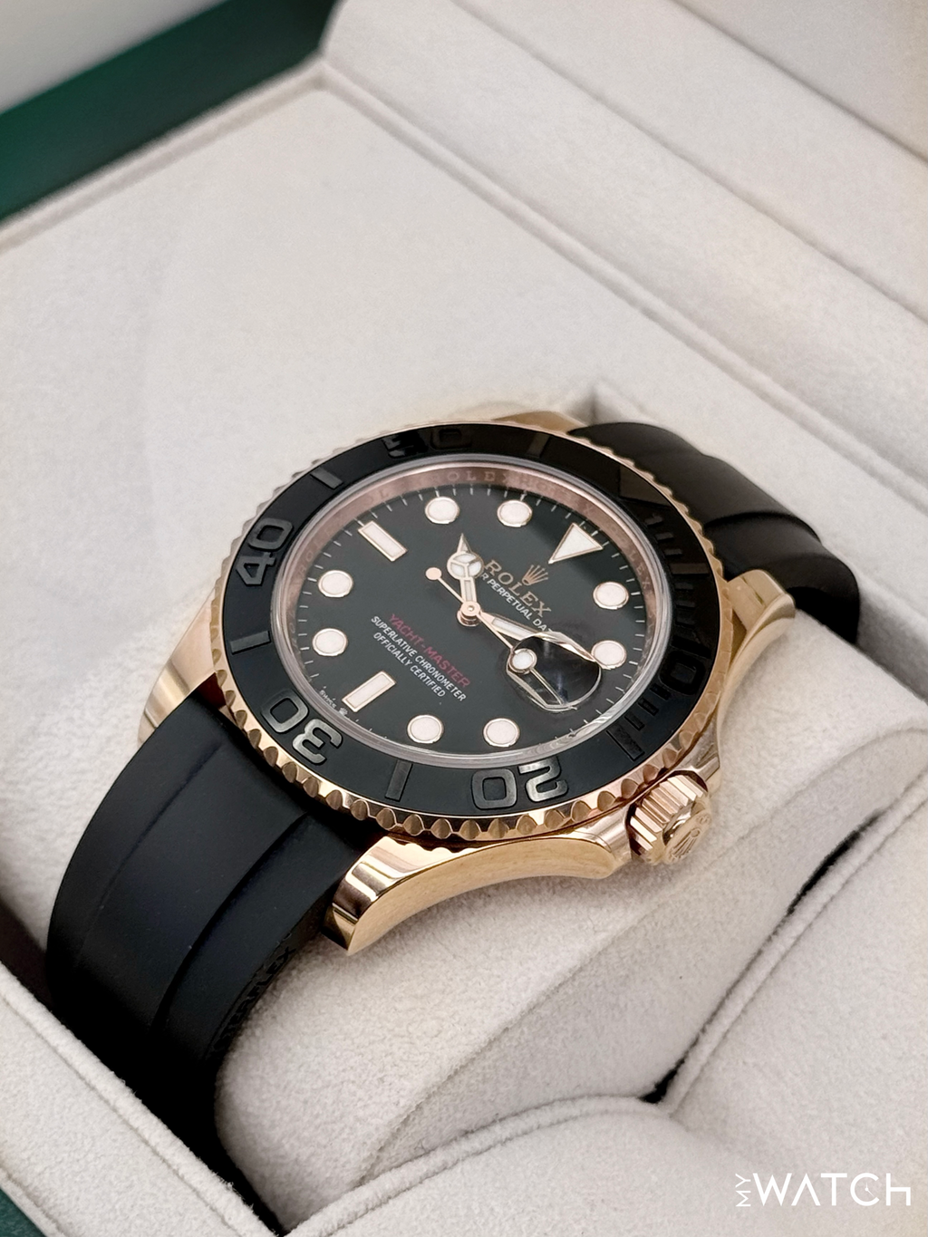 2023 Rolex Yacht-Master 40mm 126655 Rose Gold Oysterflex Black Dial (STICKERED)