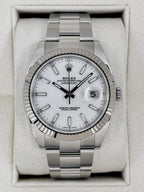 2022 Rolex Datejust 41mm 126334 Stainless Steel Oyster White Dial