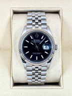 2021 Rolex Datejust 36mm 126234 Stainless Steel Jubilee Black Dial