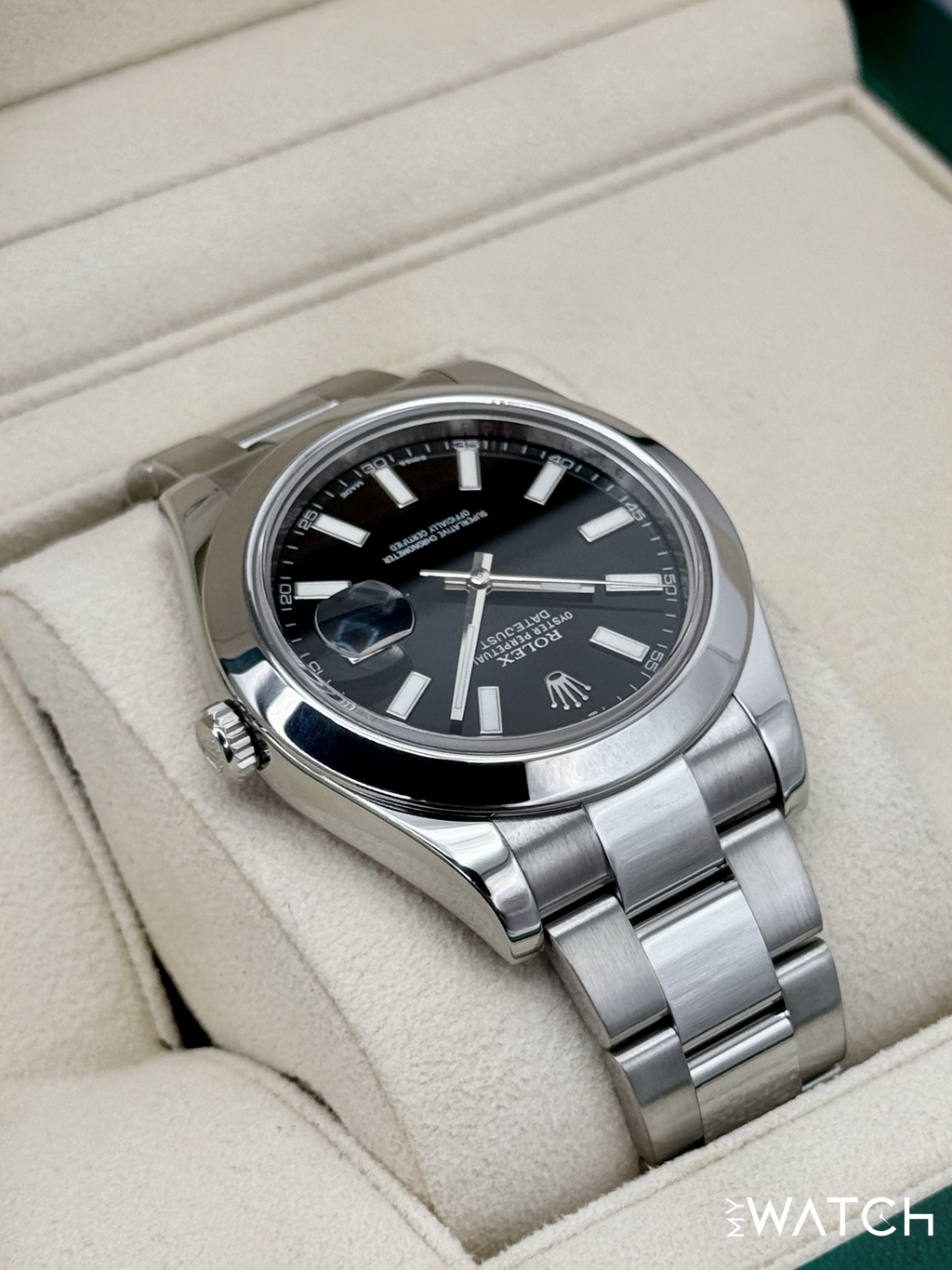 2014 Rolex Datejust II 41mm 116300 Stainless Steel Oyster Black Dial