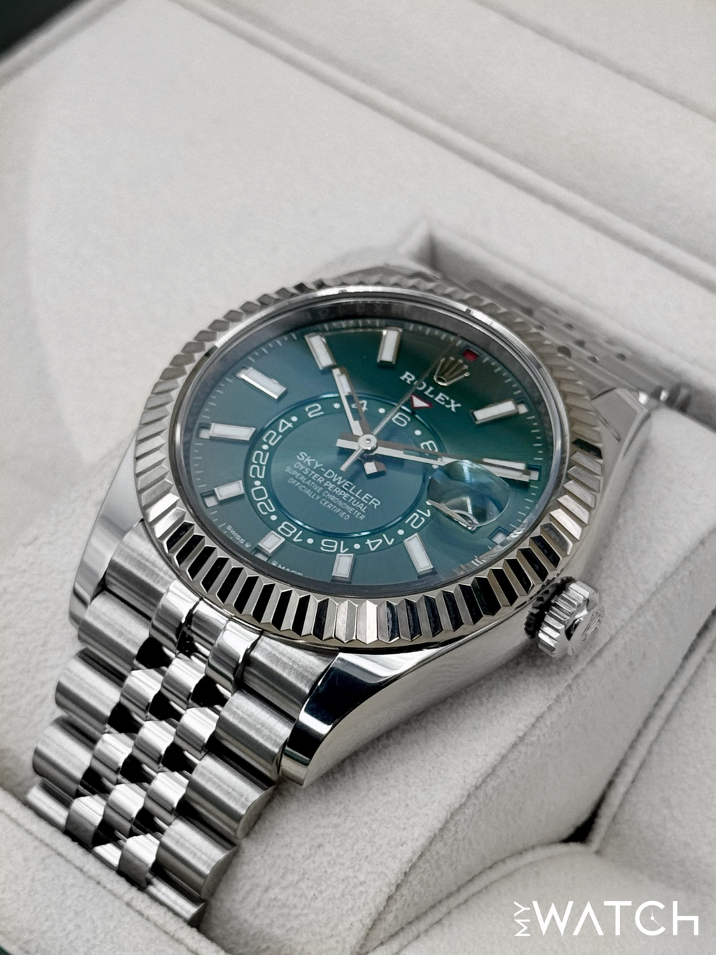 2023 Rolex Sky-Dweller 42mm 336934 Jubilee Green Dial