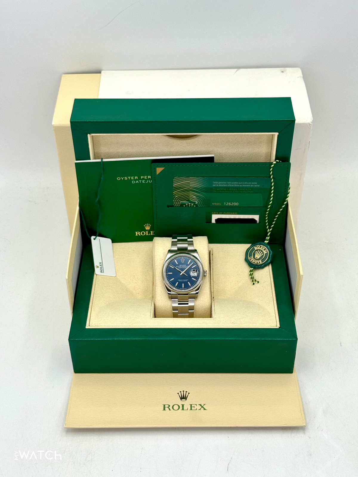 2020 Rolex Datejust 36mm 126200 Stainless Steel Oyster Blue Dial