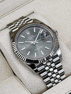 2021 Rolex Datejust 41mm 126334 Stainless Steel Jubilee Rhodium Dial
