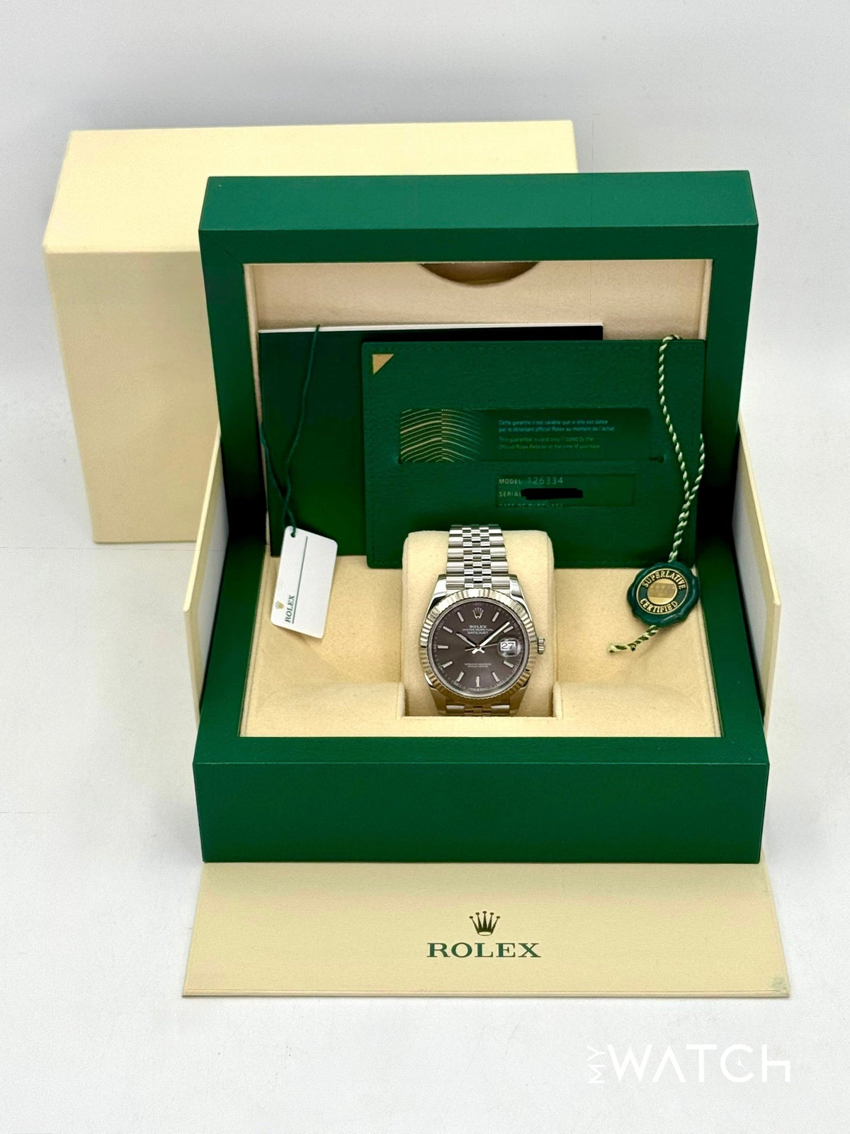 2020 Rolex Datejust 41mm 126334 Stainless Steel Jubilee Rhodium Dial