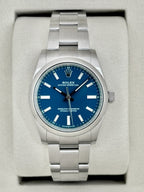 NEW 2026 Rolex Oyster Perpetual 34mm 124200 Stainless Steel Med Blue Dial