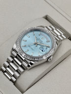 NEW 2026 Rolex Day-Date 36mm 128396TBR Ice Blue Roman Numeral Dial (NEW STYLE CARD)