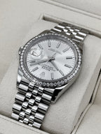 2021 Rolex Datejust 36mm 126284RBR Stainless Steel Jubilee Diamond Bezel Silver Dial