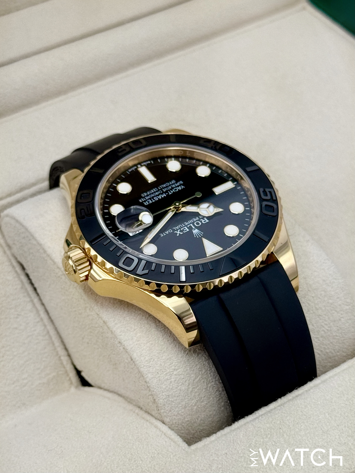 2023 Rolex Yacht-Master 42mm 226658 Gold Oysterflex Black Dial