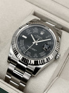 2003 Rolex Datejust II 41mm 116334 Stainless Steel Oyster Black Dial