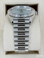 2022 Rolex Day-Date 40mm 228396TBR Ice Blue Diamond Baguette Dial