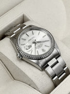 2004 Rolex Datejust 36mm 16220 Stainless Steel Oyster Silver Tapestry Dial (Collectors Set)