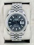 2023 Rolex Datejust 41mm 126300 Stainless Steel Jubilee Rhodium Dial