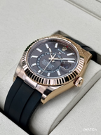 NEW 2026 Rolex Sky-Dweller 42mm 336235 Rose Gold Oysterflex Chocolate Dial (STICKERED)