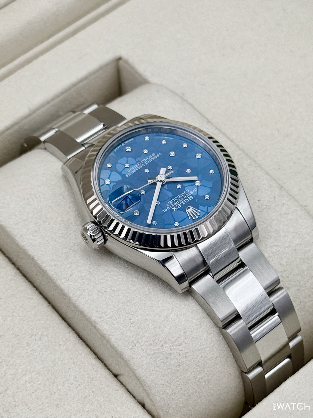 2025 Rolex Lady Datejust 31mm 278274 Stainless Steel Oyster Azzuro Blue Floral Dial