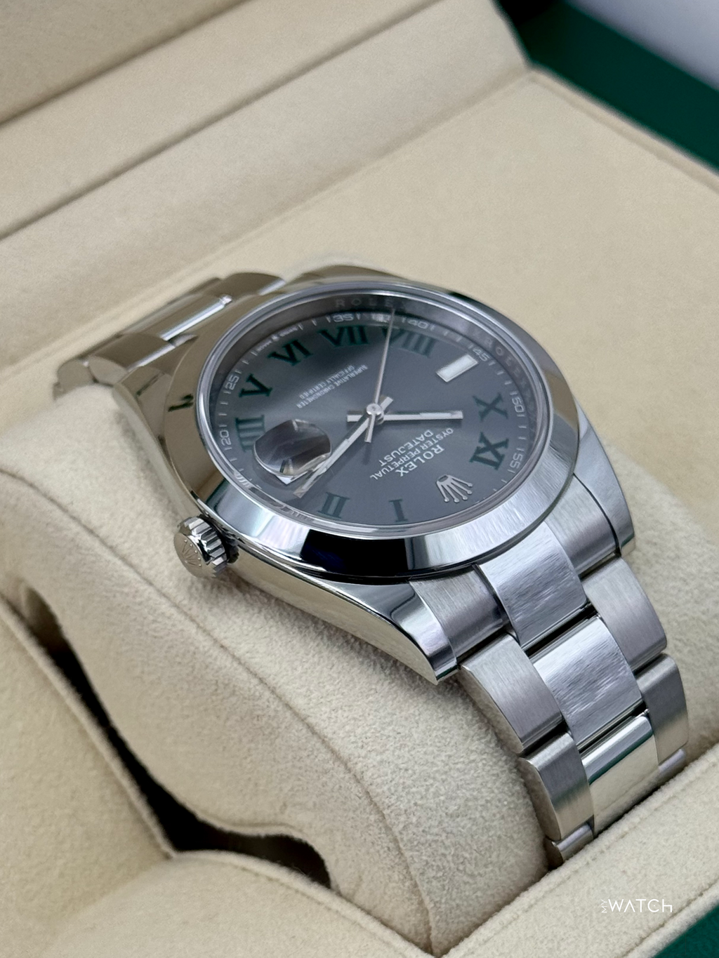 2021 Rolex Datejust 41mm 126300 Stainless Steel Oyster Wimbledon Dial