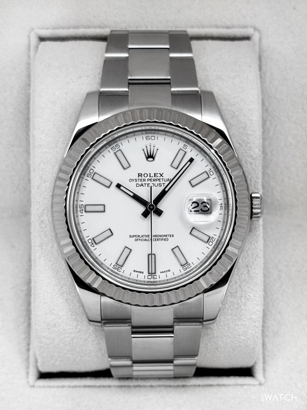 2016 Rolex Datejust II 41mm 116334 Stainless Steel Oyster White Dial