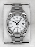 2016 Rolex Datejust II 41mm 116334 Stainless Steel Oyster White Dial