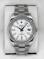 2016 Rolex Datejust II 41mm 116334 Stainless Steel Oyster White Dial