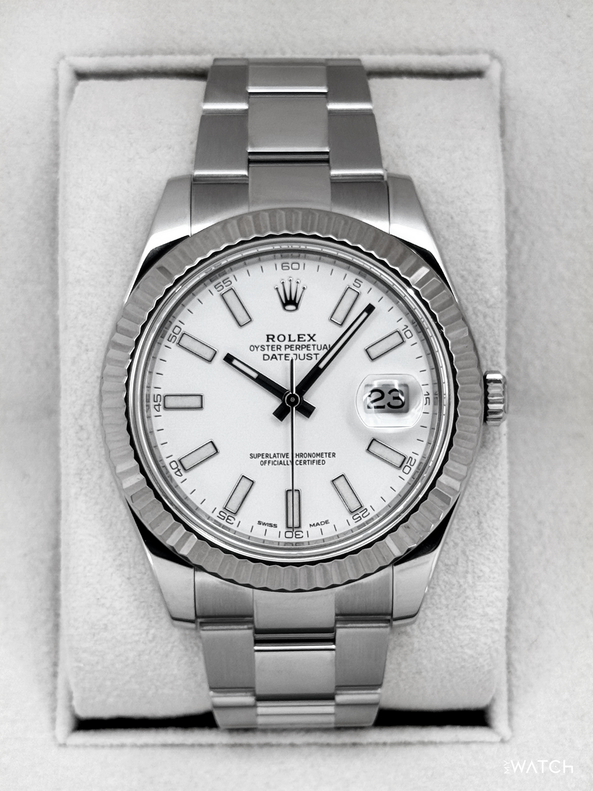 2016 Rolex Datejust II 41mm 116334 Stainless Steel Oyster White Dial