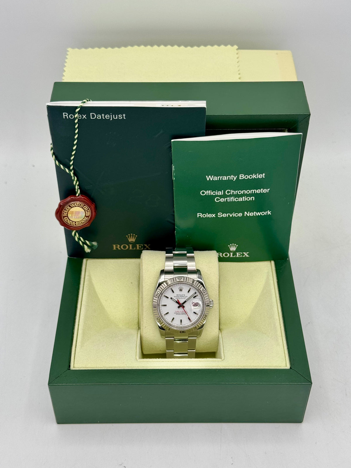 2005 Rolex Datejust Turn-O-Graph 36mm 116264 Oyster White Dial