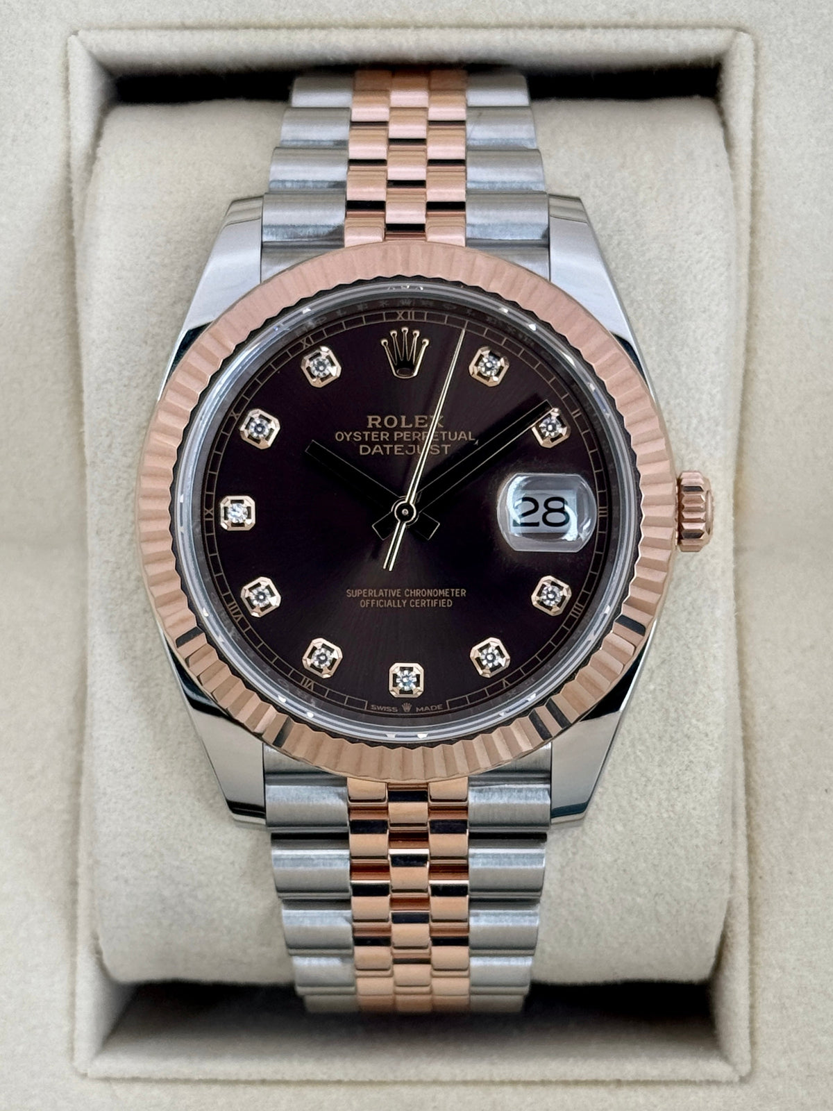 2019 Rolex Datejust 41mm 126331 Two-Tone Chocolate Diamond Dial