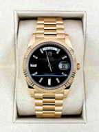 2024 Rolex Day-Date 40mm 228238 Yellow Gold Black Onyx Diamond Dial