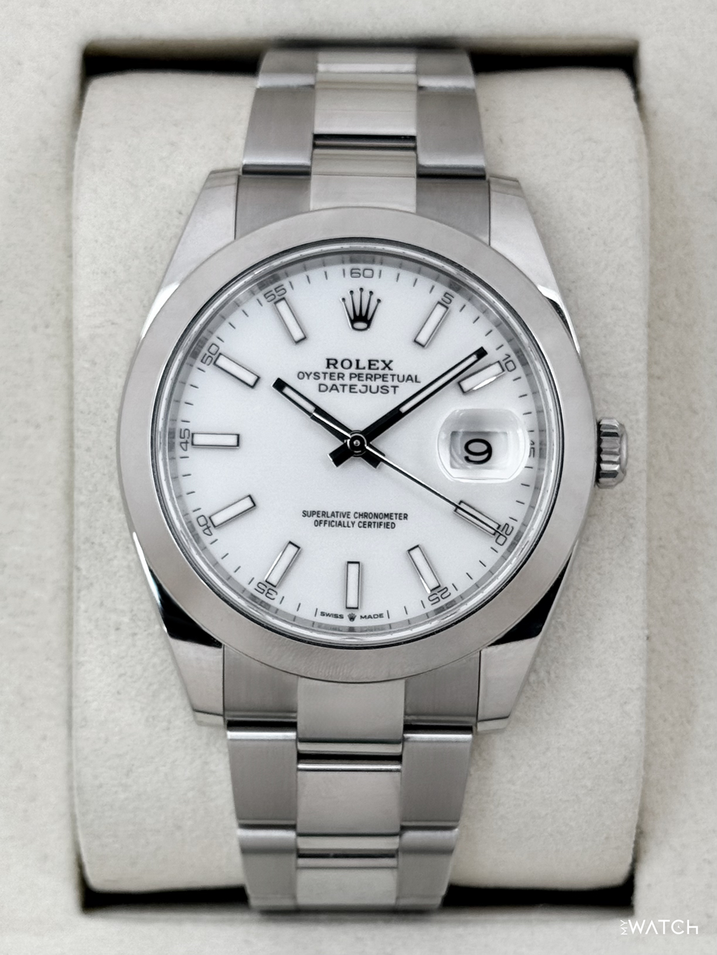 2025 Rolex Datejust 41mm 126300 Stainless Steel Oyster White Dial