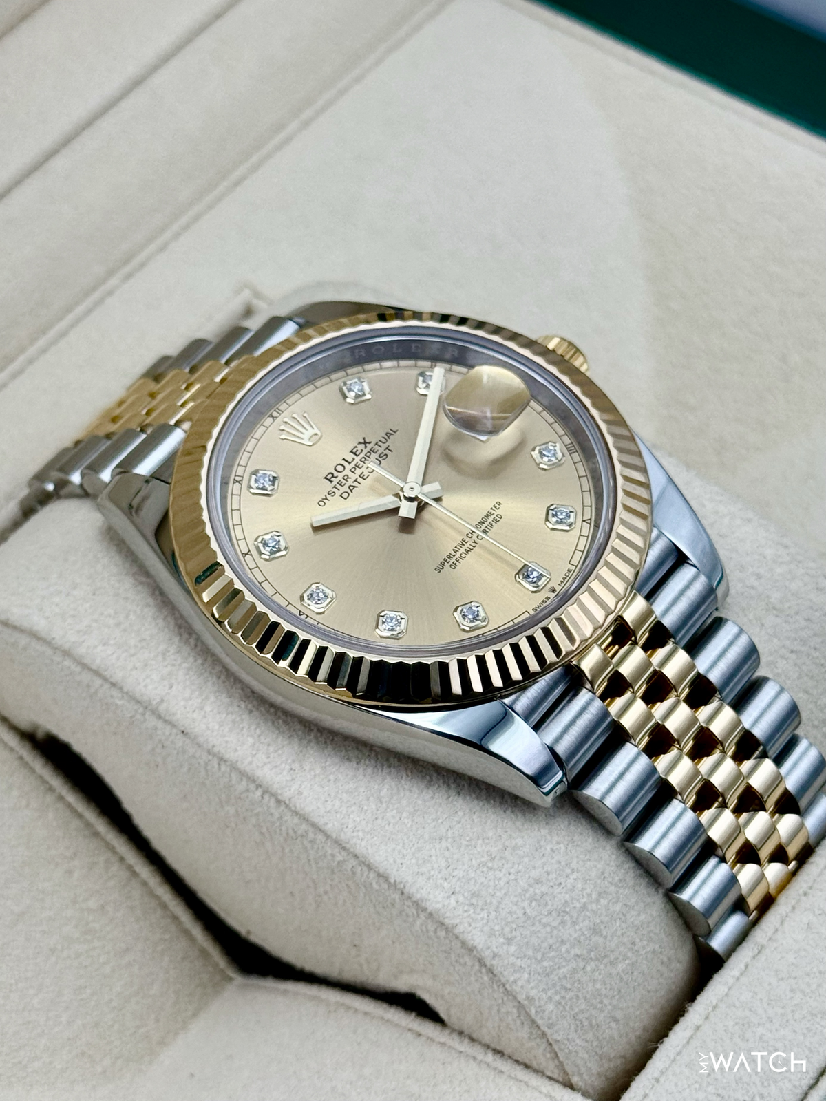 2022 Rolex Datejust 41mm 126333 Two-Tone Jubilee Champagne Diamond Dial
