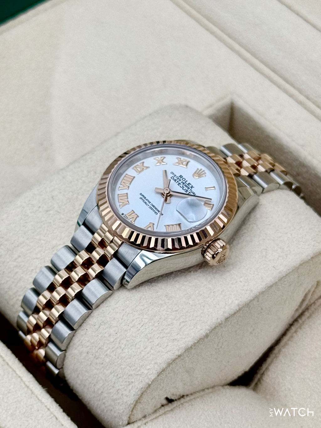 2023 Rolex Lady-Datejust 28mm 279171 Two-Tone Jubilee White Dial
