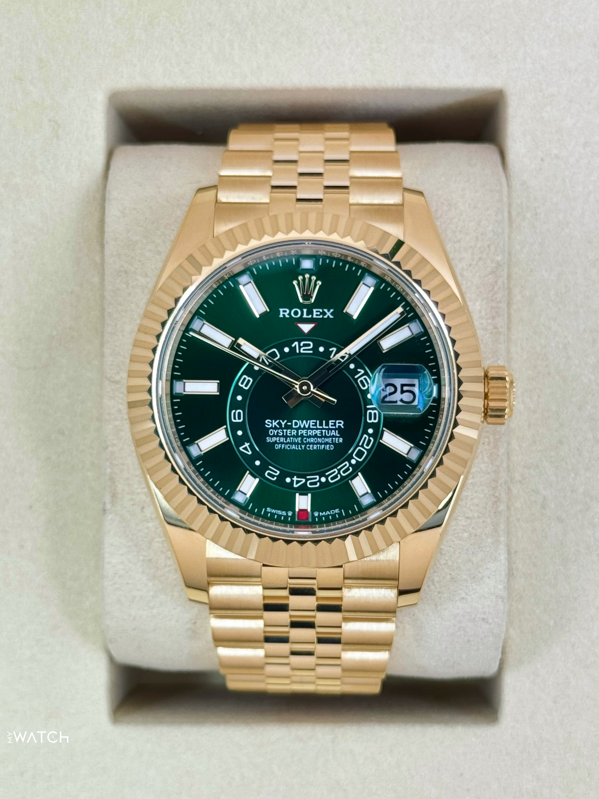 NEW 2026 Rolex Sky-Dweller 42mm 336938 Yellow Gold Jubilee Green Dial
