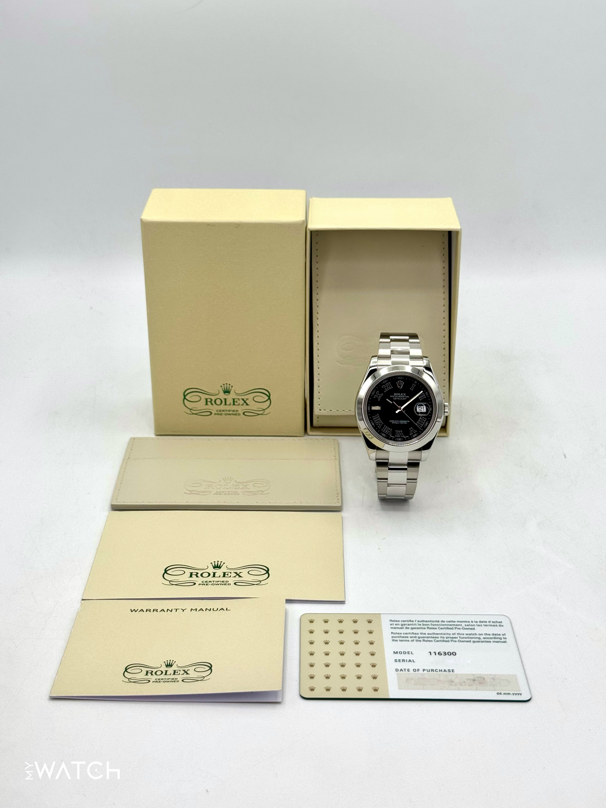 2025 CPO Rolex Datejust II 41mm 116300 Stainless Steel Oyster Black Dial