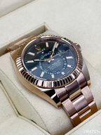 2019 Rolex Sky-Dweller 42mm 326935 Rose Gold Oyster Rhodium Dial