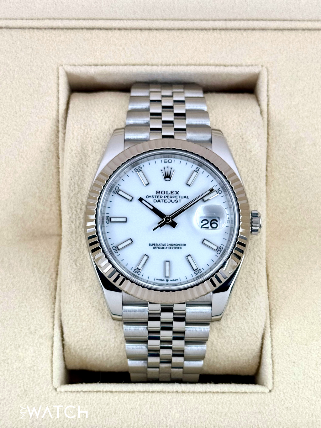2022 Rolex Datejust 41mm 126334 Stainless Steel Jubilee White Dial