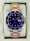 1987 Rolex Submariner 40mm 16803 Two-Tone Blue/Purple Dial