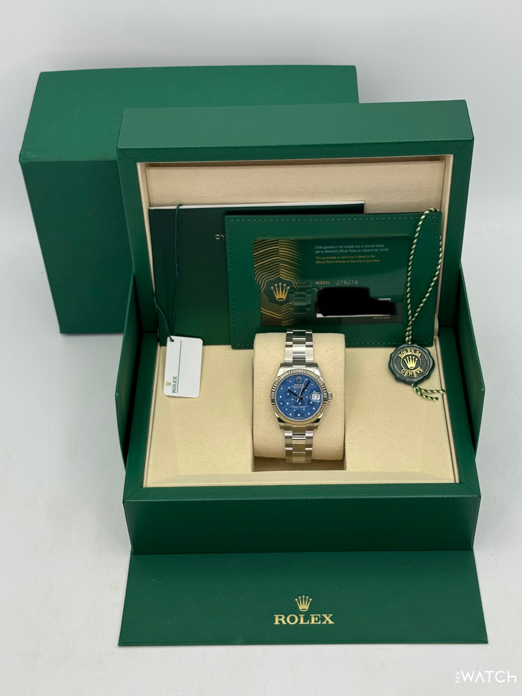 2025 Rolex Lady Datejust 31mm 278274 Stainless Steel Oyster Azzuro Blue Floral Dial
