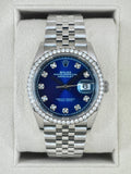 2024 Rolex Datejust 36mm 126284RBR Stainless Steel Jubilee Blue Diamond Dial