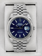 2019 Rolex Datejust 41mm 126334 Stainless Steel Jubilee Blue Dial