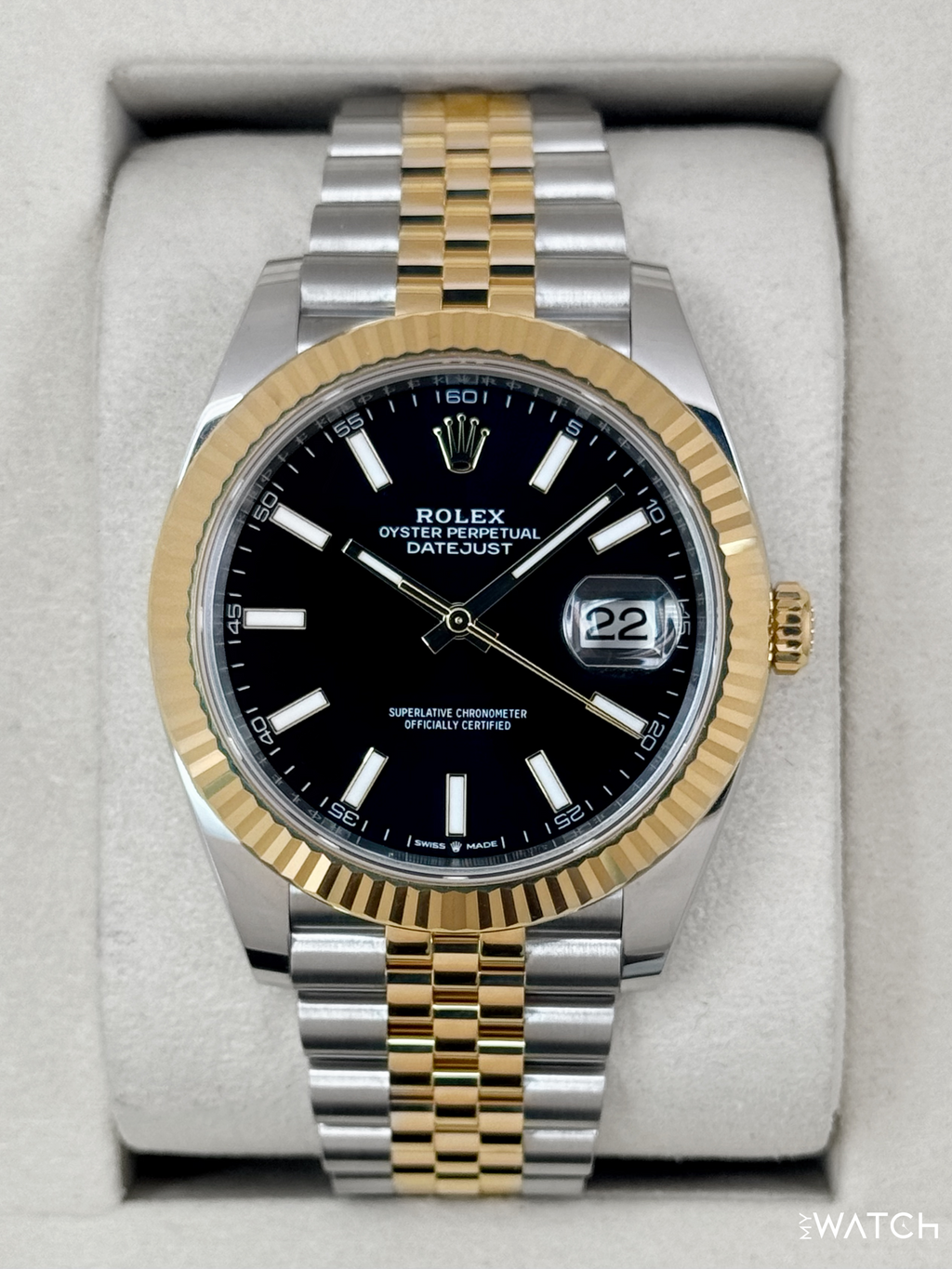 2025 Rolex Datejust 41mm 126333 Two-Tone Jubilee Black Dial