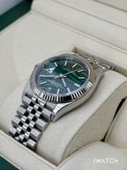 2023 Rolex Datejust 36mm 126234 Stainless Steel Jubilee Green Palm Motif Dial