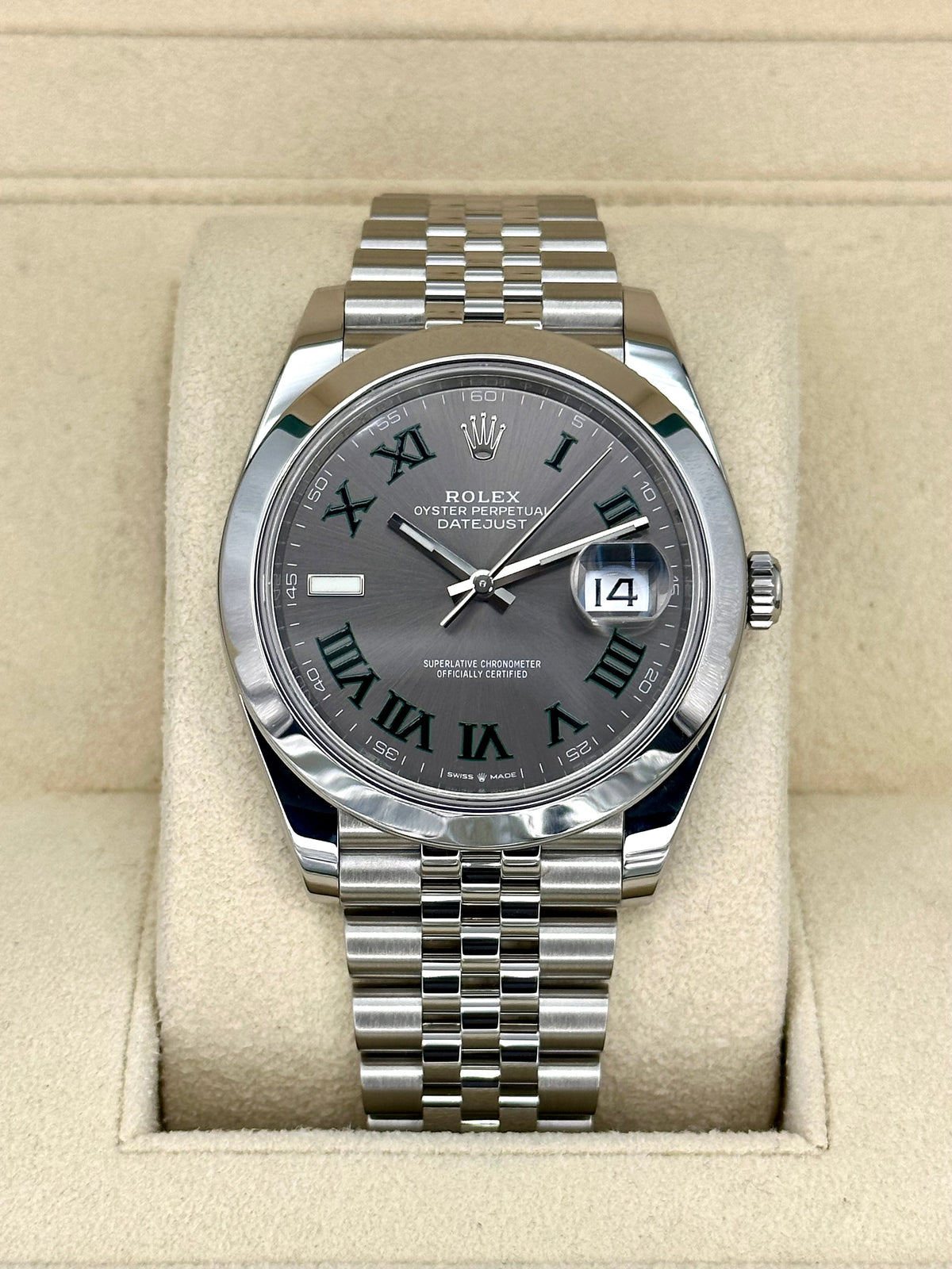 2022 Rolex Datejust 41mm 126300 Jubilee Wimbledon Dial