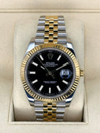 2023 Rolex Datejust 41mm 126333 Two-Tone Jubilee Black Stick Dial