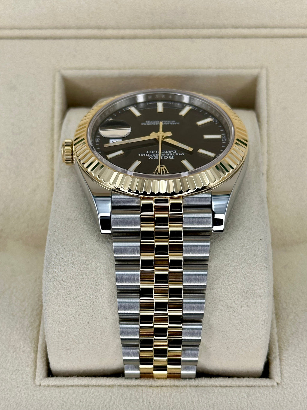 2023 Rolex Datejust 41mm 126333 Two-Tone Jubilee Black Stick Dial