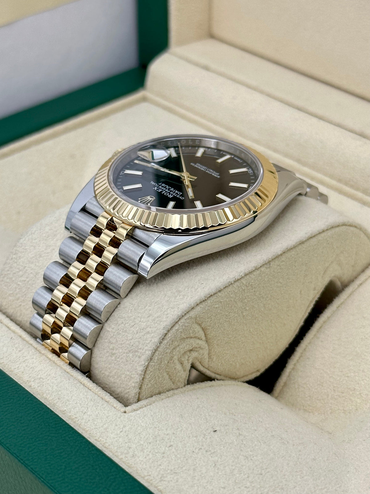 2023 Rolex Datejust 41mm 126333 Two-Tone Jubilee Black Stick Dial